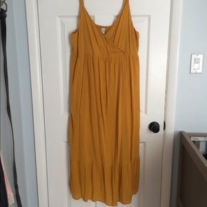 Mustard Yellow Cotton Gauze Maternity Sundress
